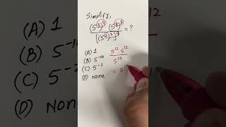 A Nice Exponent Math Simplification #satmath #exponenttricks #algebra  #themathscholar23 #maths #sat