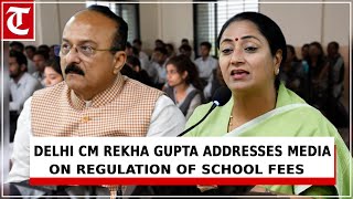 Delhi CM Rekha Gupta and Education Minister Ashish Sood address media on regulation of school fees