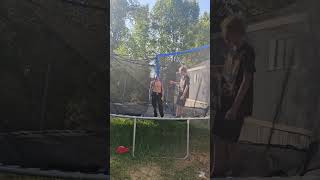 we created a new flip called the duo flip #flip #trampoline #trick #newflip