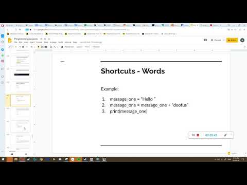 Lesson Twelve Shortcuts