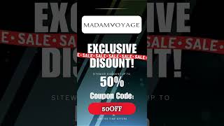 MADAMVOYAGE Sitewide Code #MADAMVOYAGE #Fashionista #BrandedStyle #ChicWardrobe #50percentoff #shop
