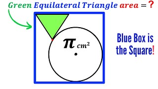 Can you find area of the Green Equilateral Triangle? | (Circle) | #math  #maths | #geometry