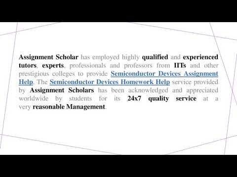 Semiconductor Devices Assignment Help assignmentscholar