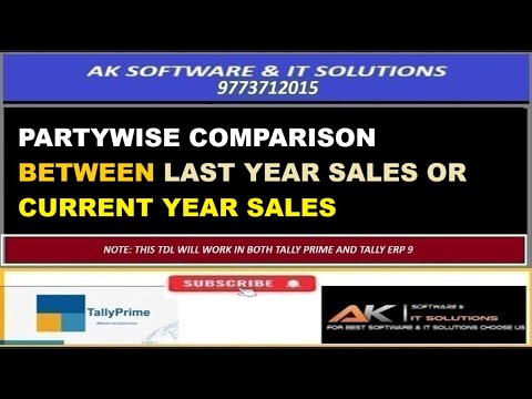PARTYWISE COMPARISON BETWEEN PREVIOUS YEAR OR CURRENT YEAR SALES || TALLY ADDON || TALLY PRIME
