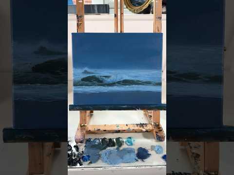 The ocean during blue hour #painting #artwork #oceanpainting