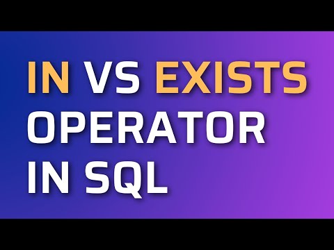 DIFFERENCE BETWEEN IN AND EXISTS OPERATOR IN SQL || SQL INTERVIEW QUESTIONS || MASTER IN SQL