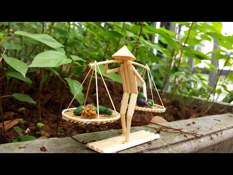DIY - Selling Fruit - Street vendor in Vietnam-Bamboo Stick Man