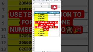 Excel Trick: Format Phone Numbers like excel pro #textfunction #phonenumber #excelfunction #tricks