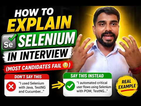 👉 How to Explain Selenium in Interview (Most Candidates Fail 😳)