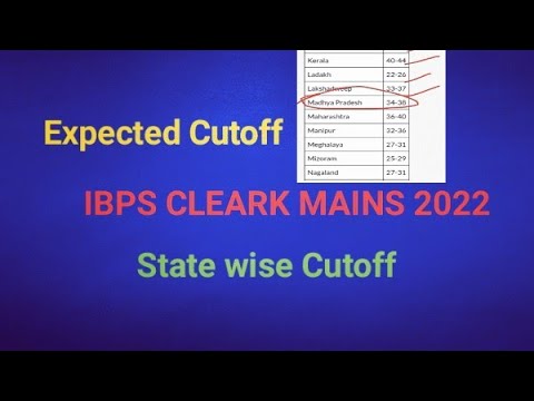 IBPS Clerk Mains Expected Cutoff 2022 Statewise l IBPS Clerk Cutoff