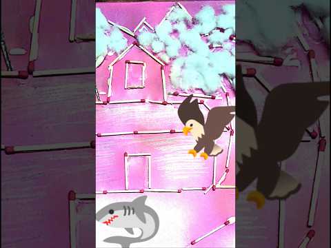 Drawing hill station scenery l With matchstick and cotton l#AmbarDeyArt #shorts #youtubeshorts