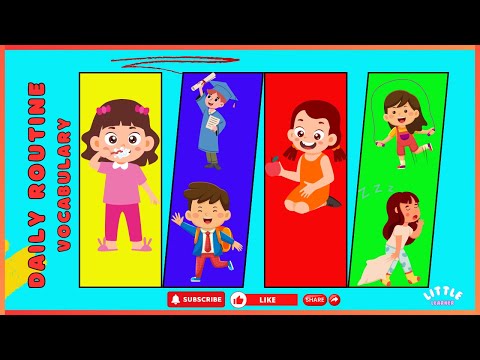 Learn Daily Routine Vocabulary for Kids 🌞 | Fun English for Children with Actions & Stories