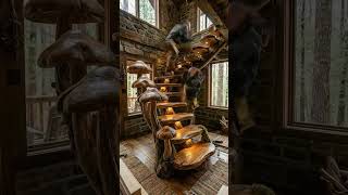 Building a Staircase In a Forest Cabin #diytransformation