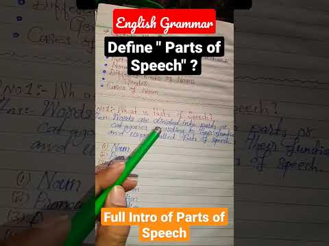 Full Concept of #partsofspeech #grammar #shorts #englishgrammar #basic #fulldetails