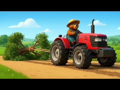 Fallen Tree Incident, Bear Farmer Uses Tractor to Clear Road - Farm Work