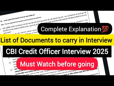 CBI Credit Officer Interview & DV|Documents required to carry|Must Watch before interview 👍🏻
