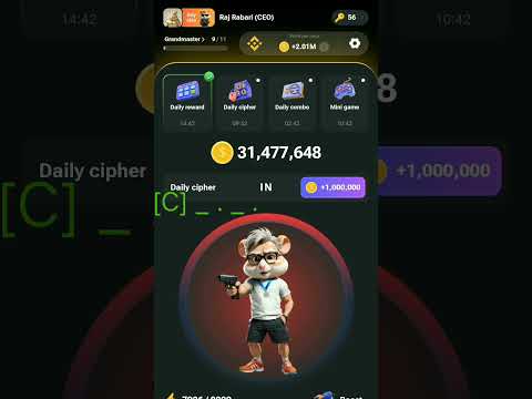 14 August chiper code in Hamster 🐹 #dailychiper #hamsterkombat #first #🐹 #chipercode