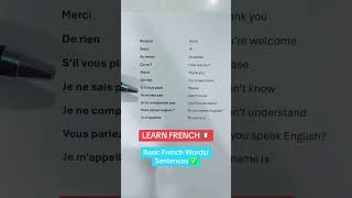 Basic French Sentences #learnfrench #frenchlanguage #learnonyoutube