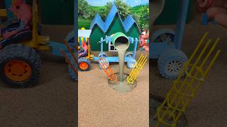🚜 Mini Tractor Cement Mixer Pillar Making | DIY Construction Project #shorts #youtubeshorts