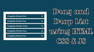 1 Drag and Drop List using HTML, CSS & JS || HTML + CSS + JS Effects || MasterEagle ||
