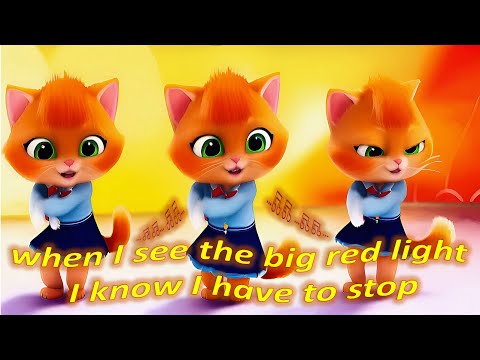 I Ride My Little Bicycle, Cute Cat Song - A Fun and Educational Awareness Song about Traffic Lights