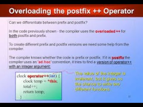 Postfix Operator Overloading in C++ programming