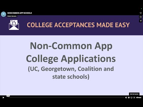 Non-Common App Schools (#UC System #Georgetown #Coalition)