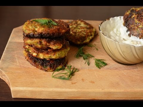 Fried Zucchini & Feta Cheese Patties with Tzatziki Recipe (30 Minutes)