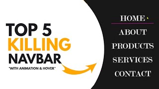 🛑Top - 5 Stunning Css 3 Effects for Navigation Bar | Navigation bar 2021