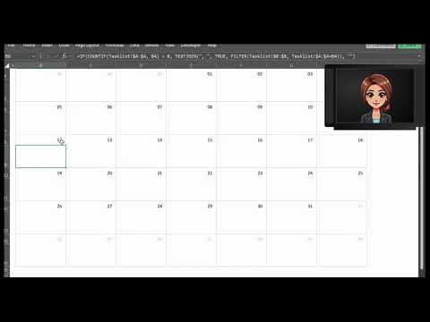 Practical guide to enter the formula in the notes section of all the dates in a calendar