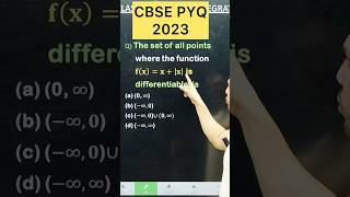 Q) The set of all pointswhere the function f(x) = x + |x| is differentiable, is CBSE PYQ 2023
