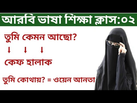 আরবি ভাষা শিক্ষা ক্লাস -২ | Learn Arabic Language | Basic Arabic Spoken Word Meaning in Bangla