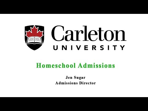Homeschool Admissions - Jen Sugar - Carleton Unversity, 2019