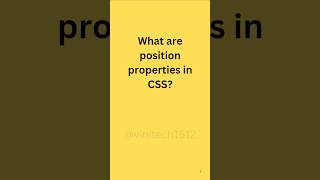 css interview question:what are position properties in css?#shorts #youtubeshorts #education #viral