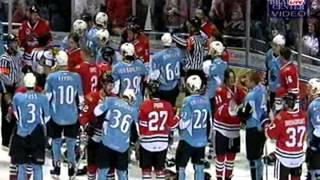 Milwaukee Admirals vs. Rockford Ice Hogs bench clearing brawl 4/1