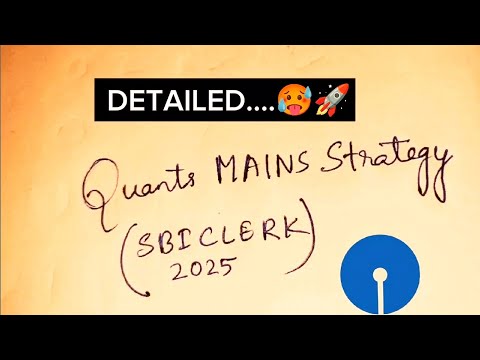 How to prepare QUANTS for SBI Clerk Mains Strategy🔥 Increase your MARKS ✅#mains #sbiclerk2025