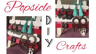 Popsicle DIY Earring Stand | Ice Cream Stick Crafts | Ideas Vlogs.