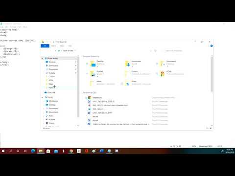 Ordered and Unordered Lists in HTML