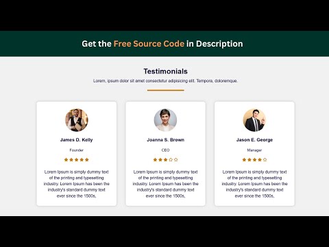 How to Create a Stunning Testimonial Section with HTML and CSS | Free Source Code