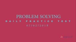 Crack NEET-2018 | Problem Solving - Daily Practice Test | 7th Feb 2018 | Aspire Learning Company