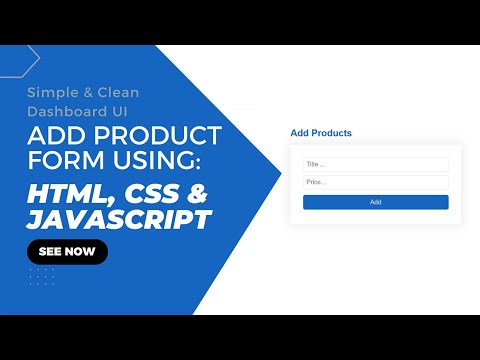 Add Product Form Using HTML, CSS & JavaScript | Simple & Clean Dashboard UI