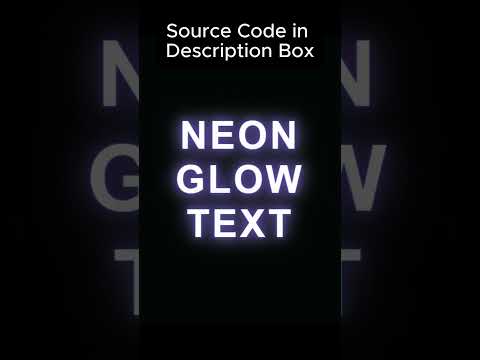 How to Create a Stunning Neon Text Effect with HTML and CSS #short #htmlanimation #cssanimation