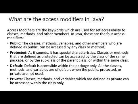 What are the access modifiers in Java? #java
