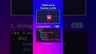 🎯 Best Way to Center a Div | HTML & CSS | Frontend Tips #webdevelopment #htmlcss #animation