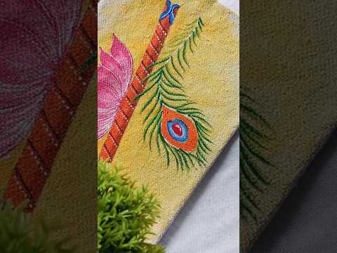 Shree Krishna theme Pouch bag 🖌️ #youtubeshorts #art #shortvideo #trending #youtube #artist #fabric
