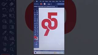 How To Create 95 Number Logo Design In Adobe Illustrator || #shorts #shortviral #logodesgin #numbers
