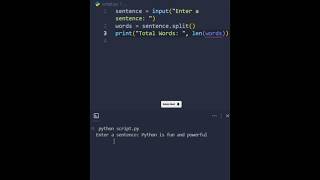 Python Trick: Count Words in a Sentence in Seconds! 🐍 #Shorts