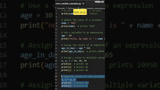 Python variable more example #shorts #python #pythonprogramming #pythonbasics #pythontricks