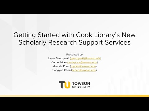 Getting Started with Cook Library's New Scholarly Research Support Services