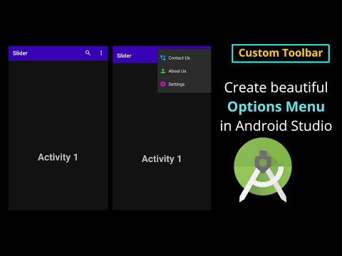 Option Menu Android Studio | Create options menu with icon | searchbar in actionbar | Custom Toolbar